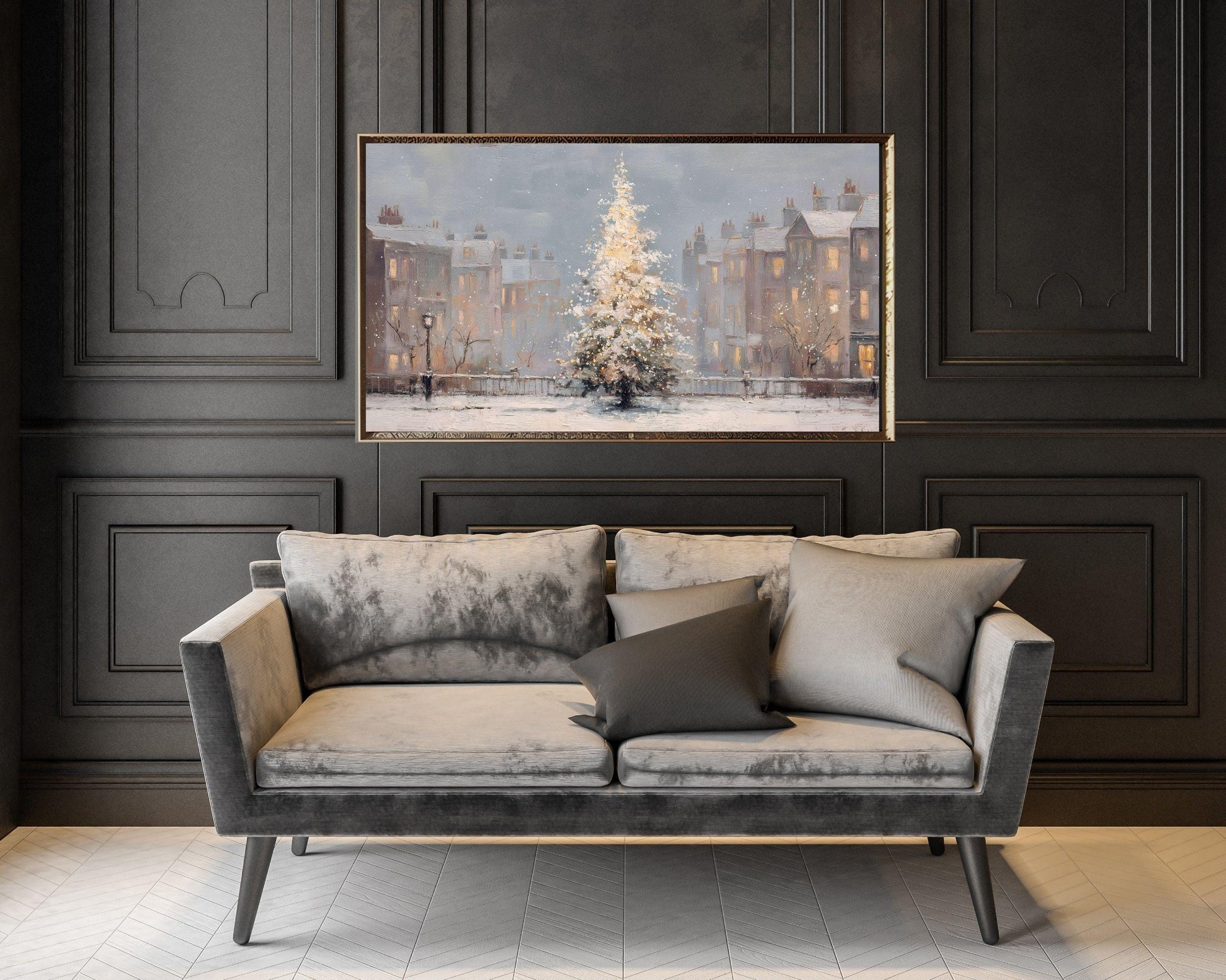 Pink Christmas Tree Frame TV Art