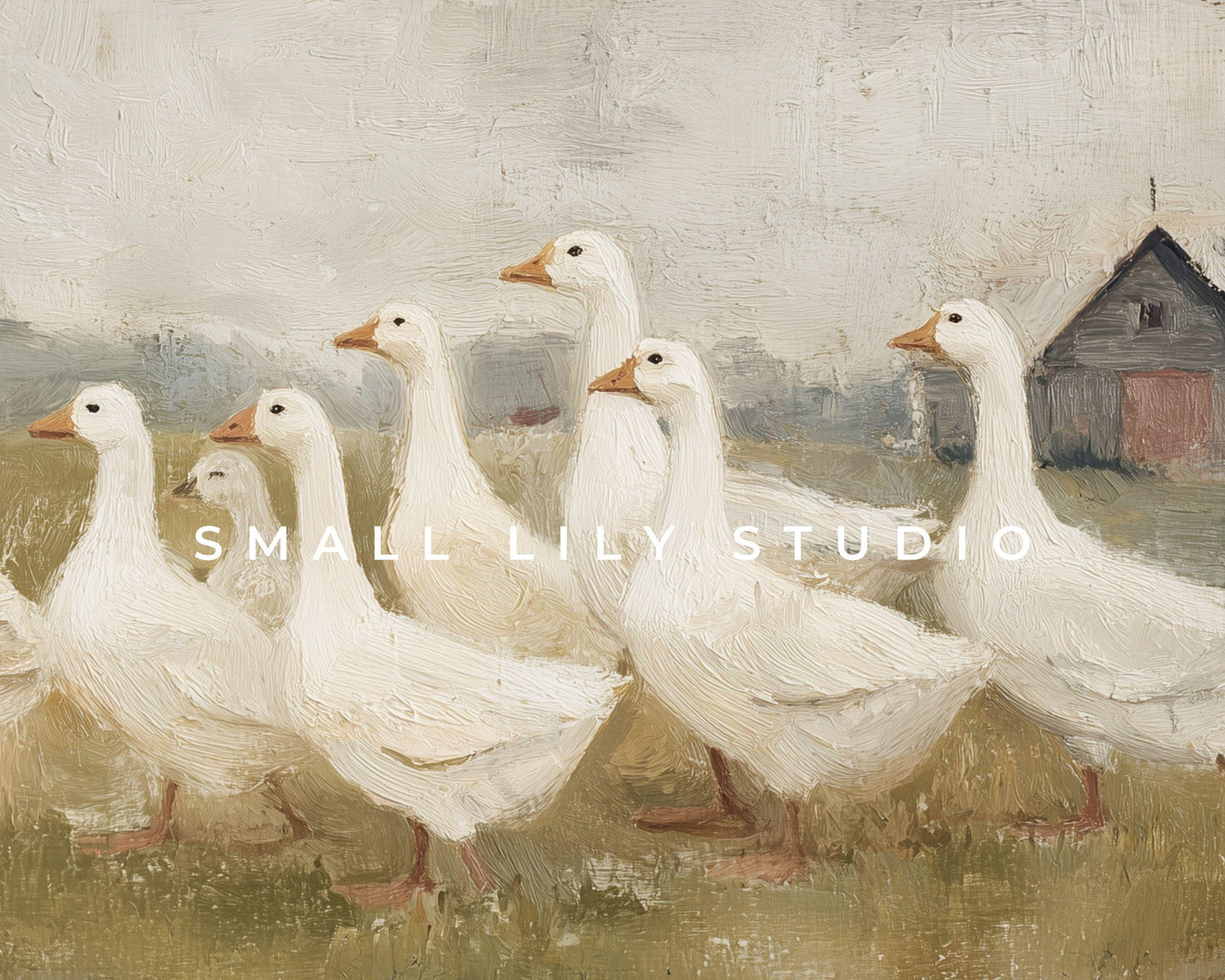 White Geese Frame TV Art