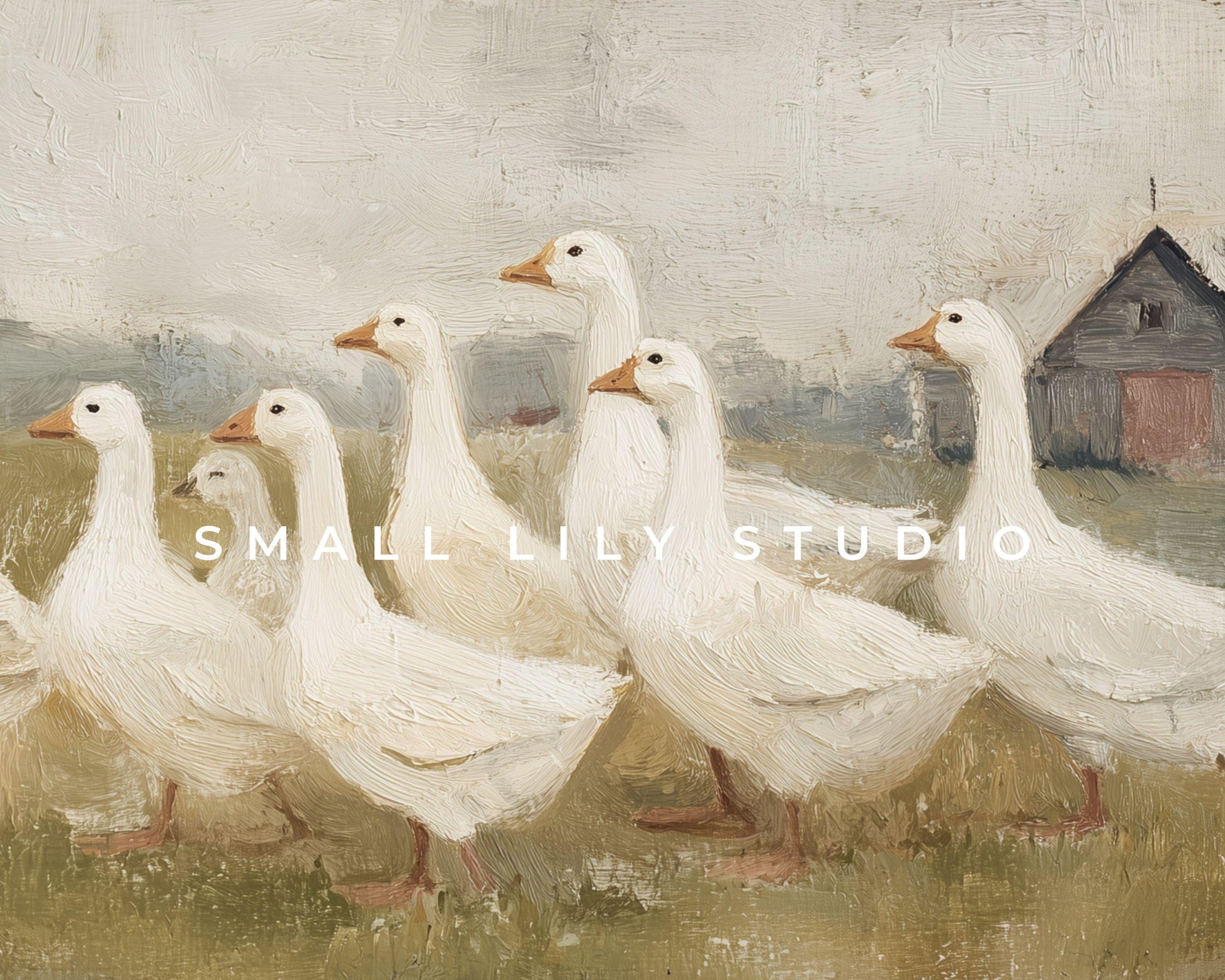 White Geese Frame TV Art