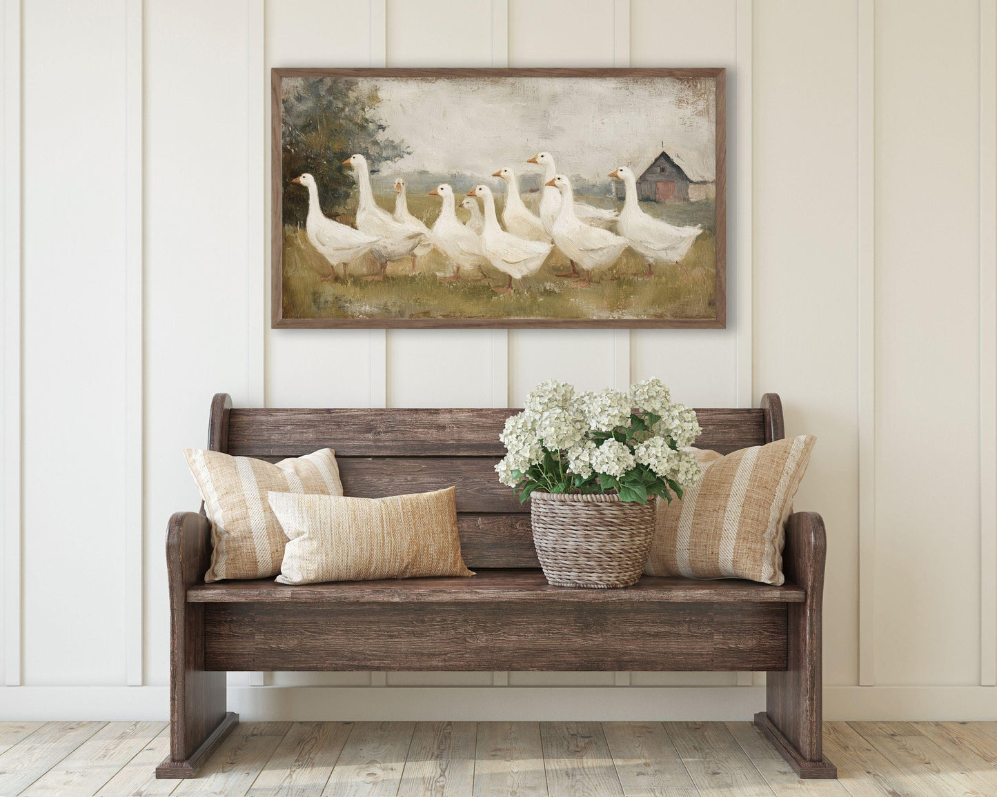 White Geese Frame TV Art