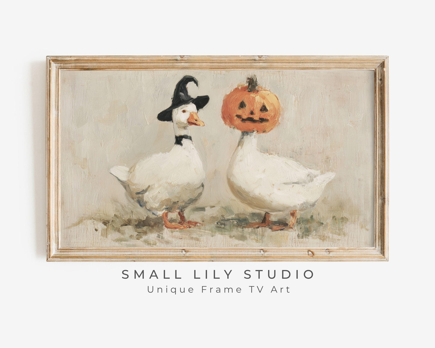 Silly Goose Pumpkin Head Frame TV Art