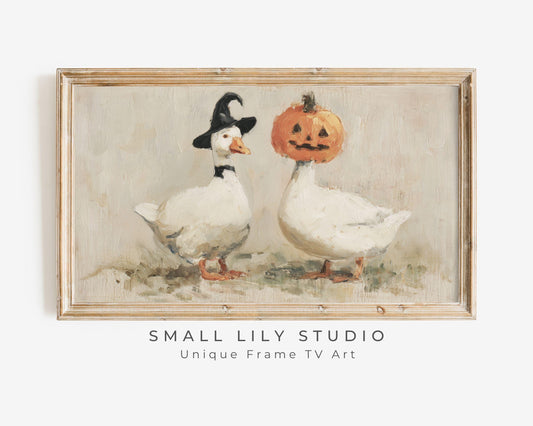 Silly Goose Pumpkin Head Frame TV Art