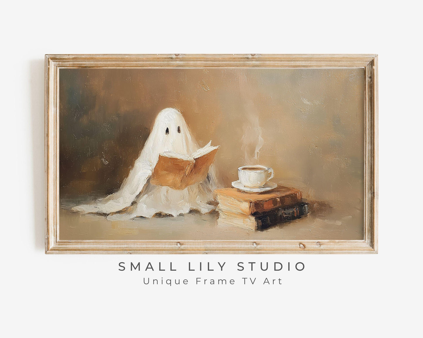 Ghost Reading with Coffee Frame TV Art