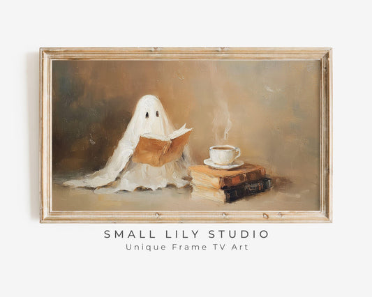 Ghost Reading with Coffee Frame TV Art