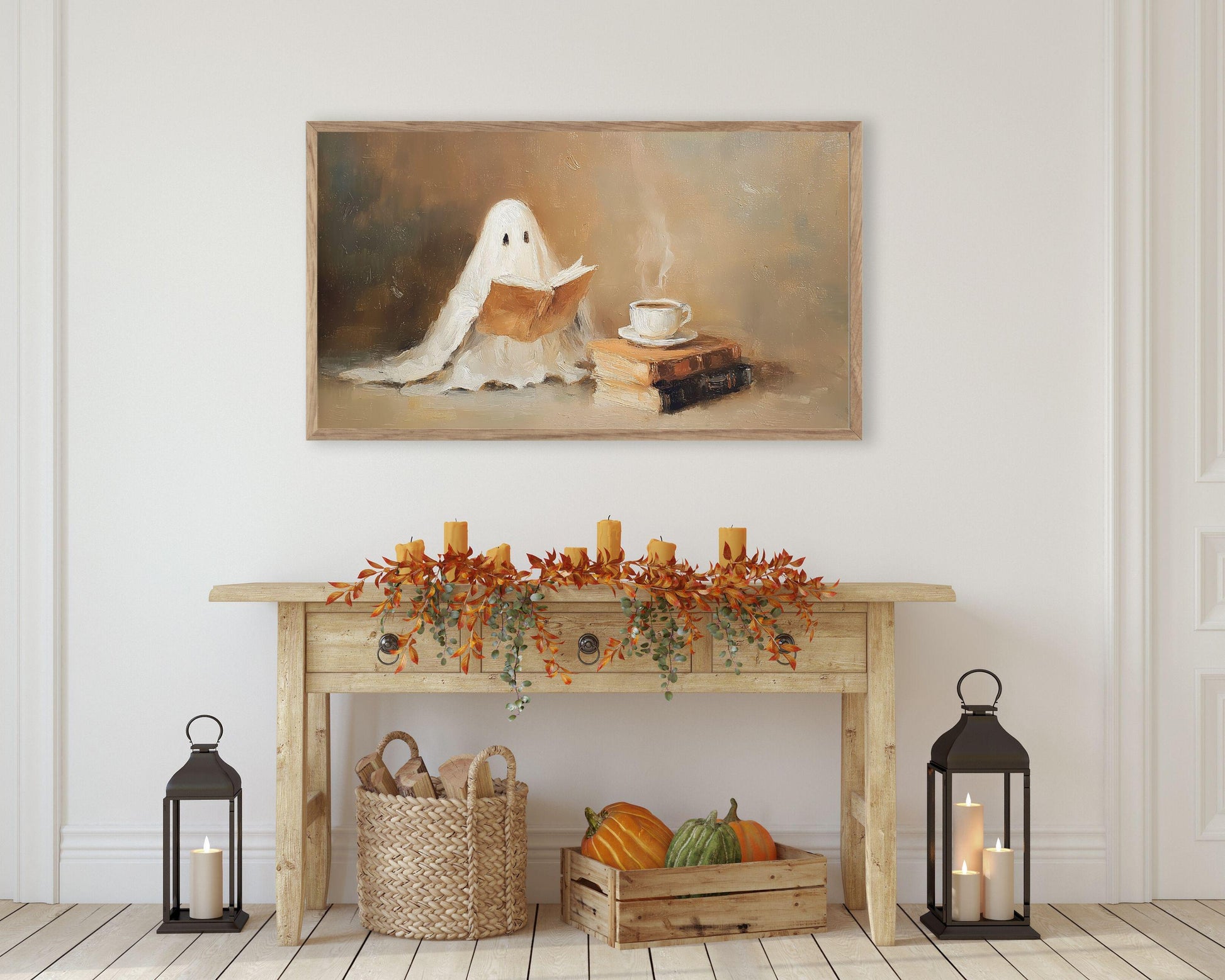 Ghost Reading with Coffee Frame TV Art