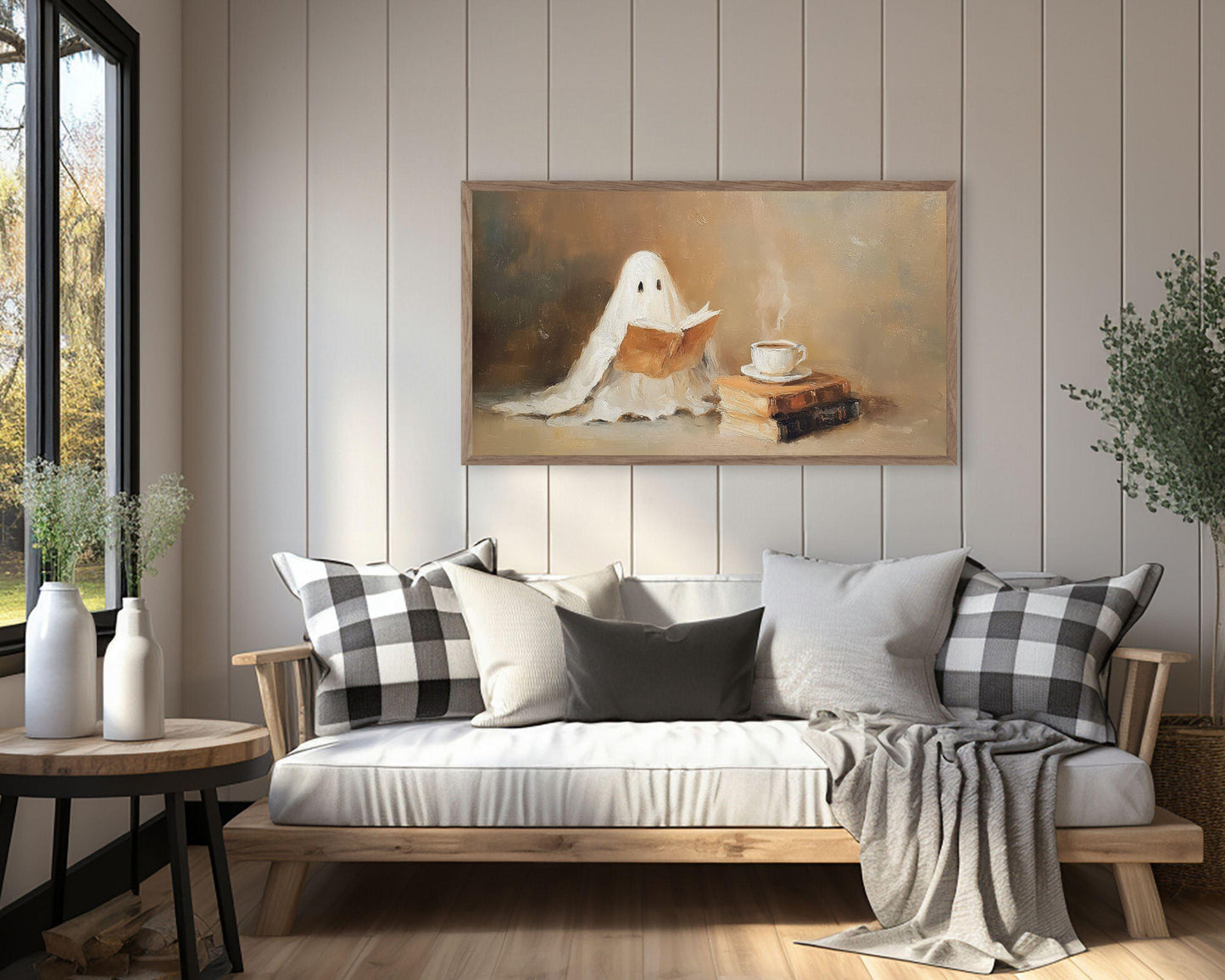 Ghost Reading with Coffee Frame TV Art