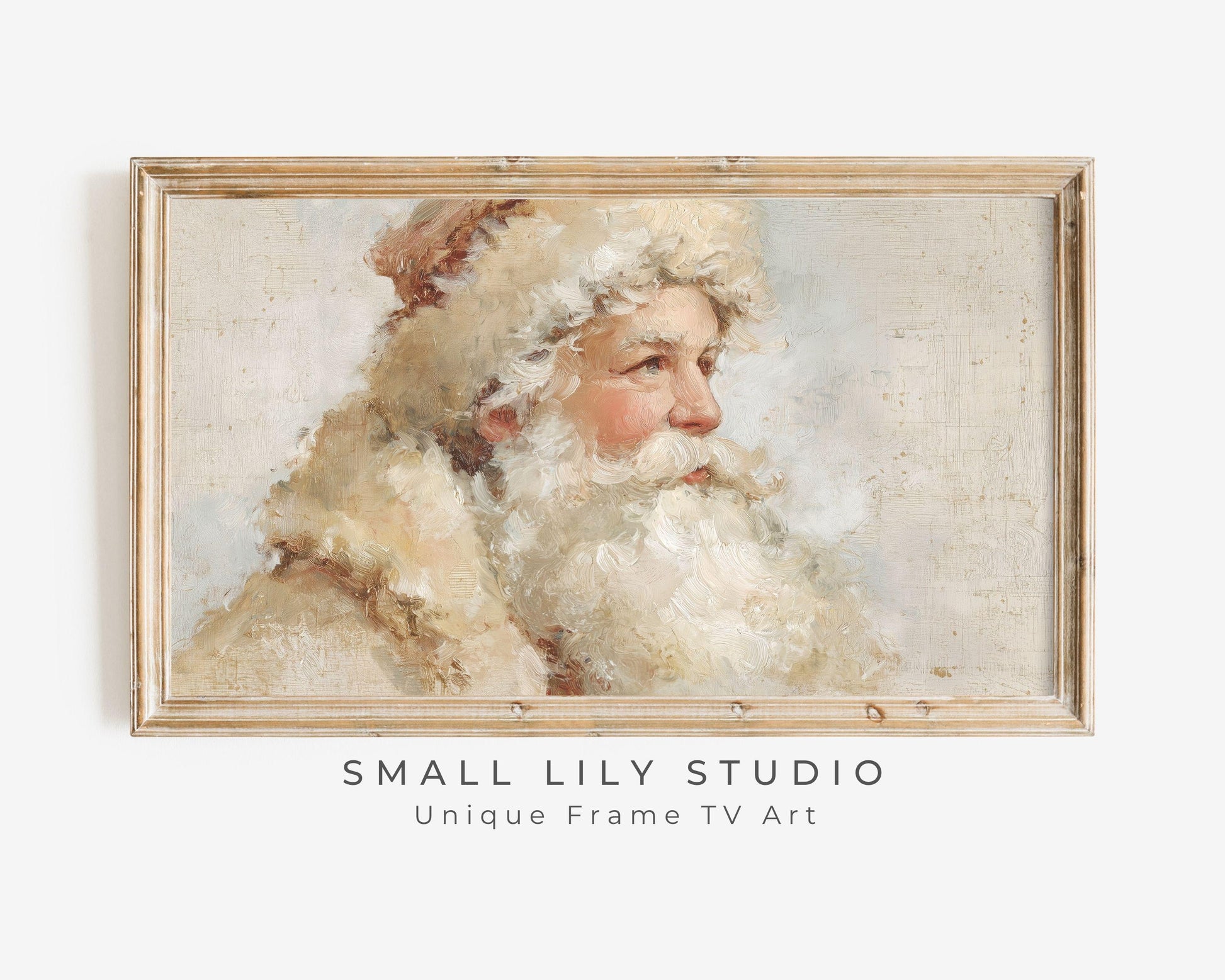 Neutral Santa Portrait Frame TV Art