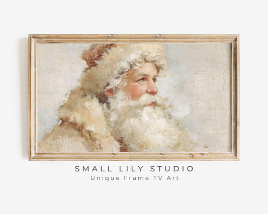Neutral Santa Portrait Frame TV Art