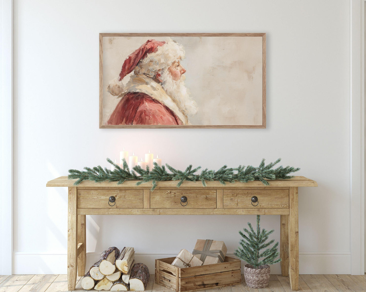 Santa Portrait Frame TV Art