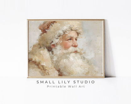 Neutral Santa Portrait Printable Wall Art