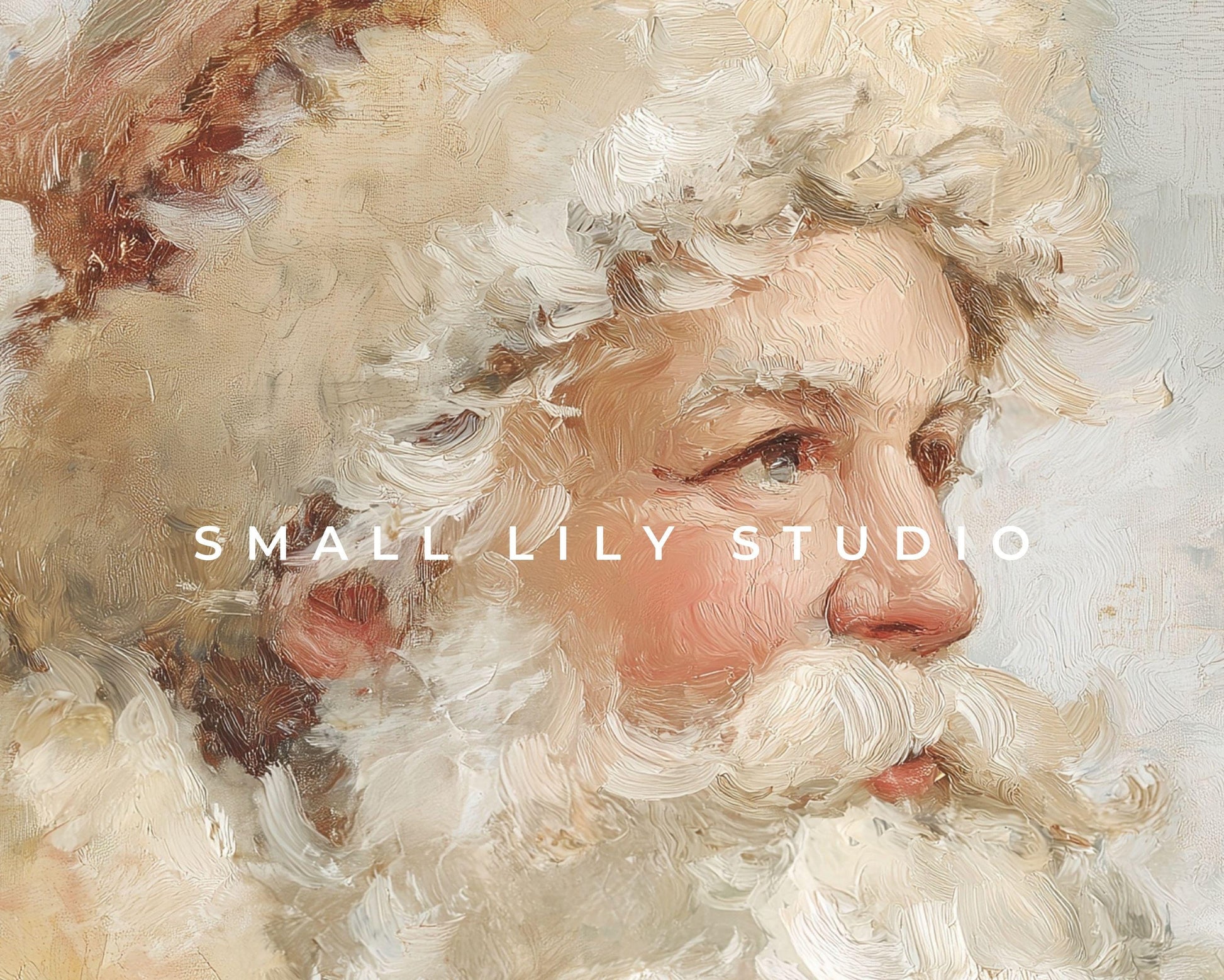 Neutral Santa Portrait Printable Wall Art