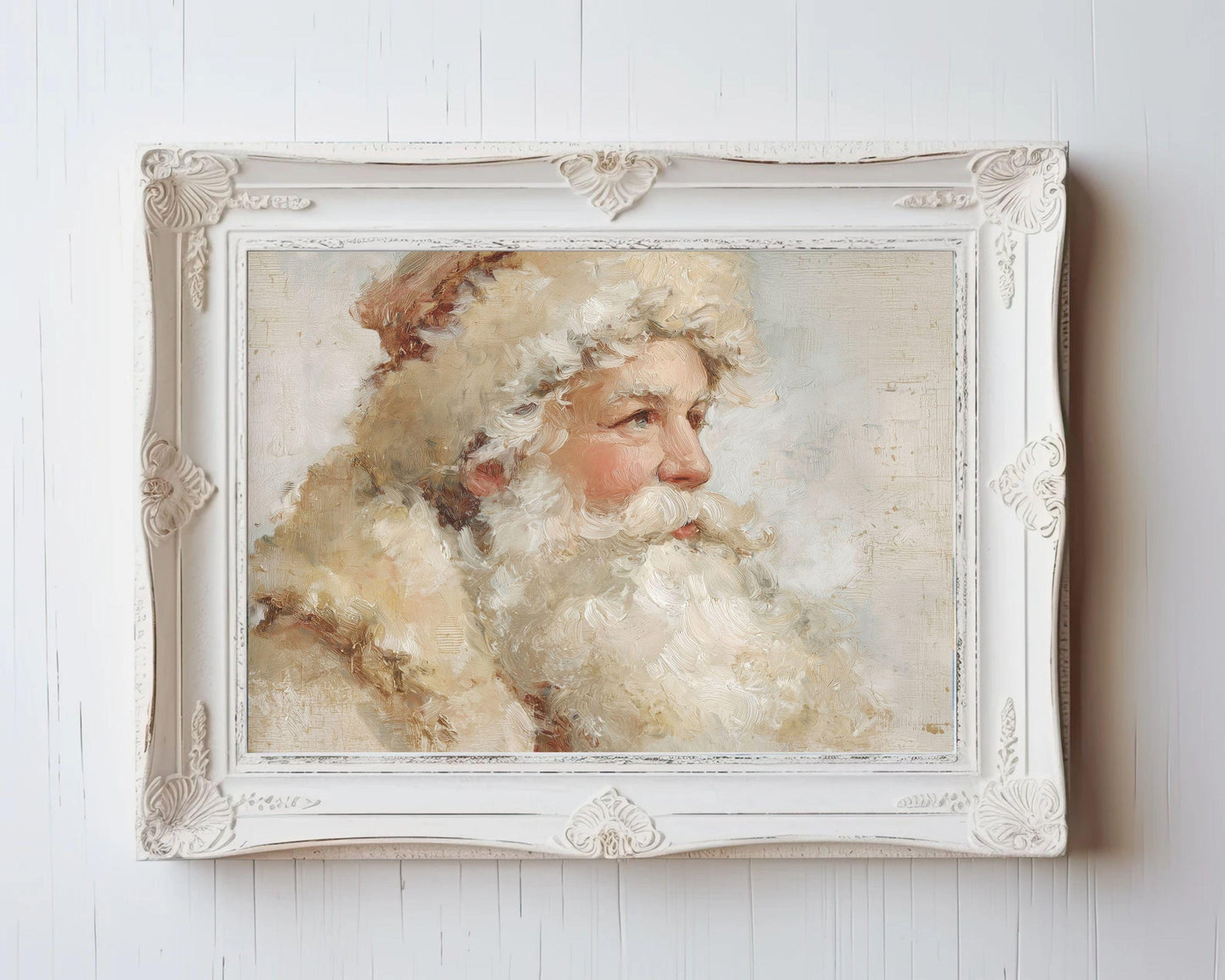 Neutral Santa Portrait Printable Wall Art