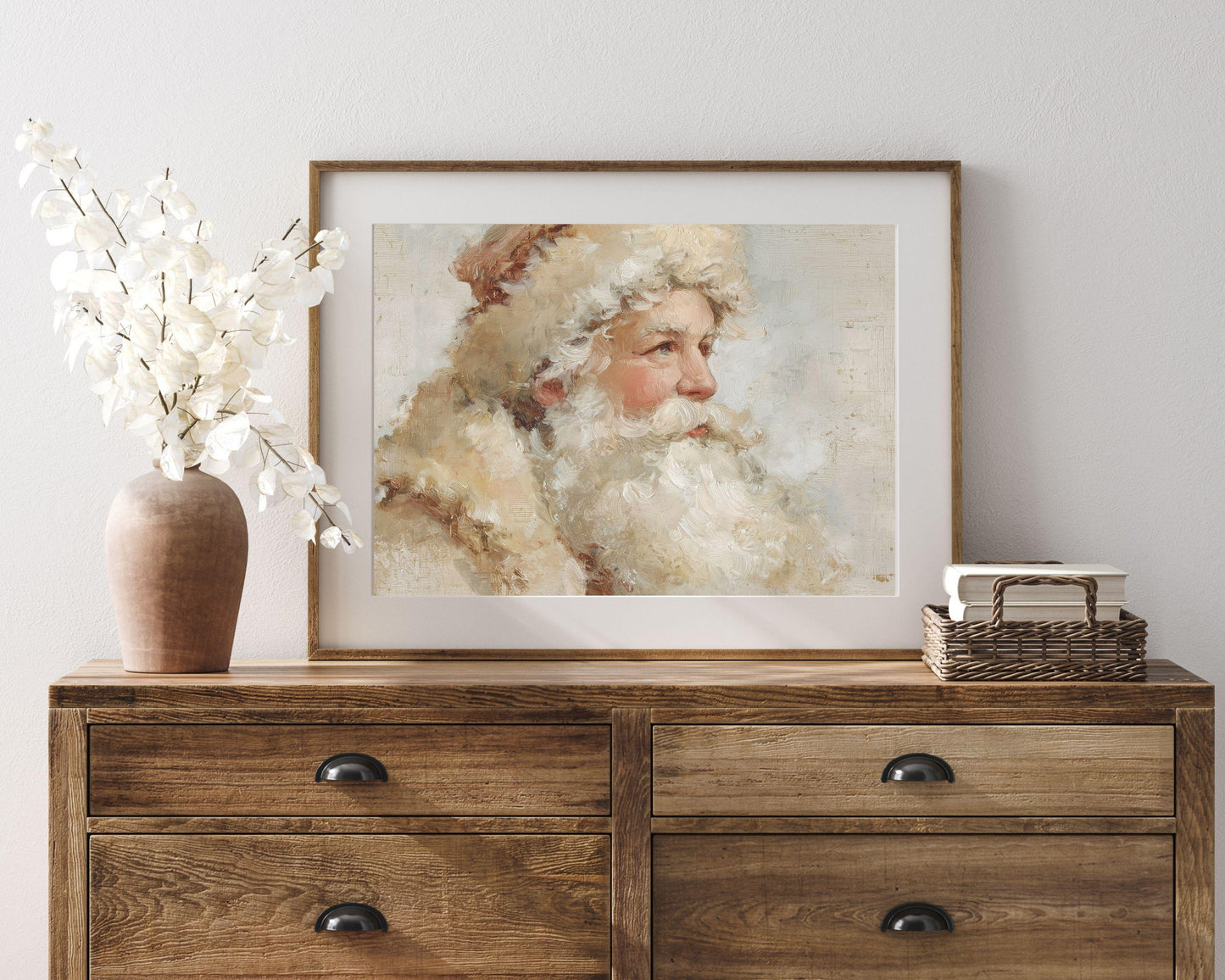 Neutral Santa Portrait Printable Wall Art