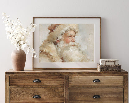 Neutral Santa Portrait Printable Wall Art