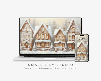 Gingerbread Houses Desktop Wallpaper Set