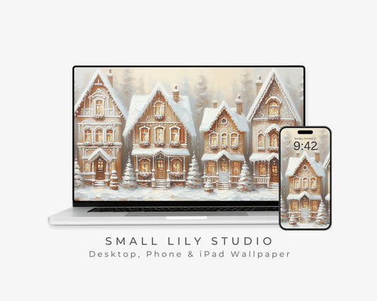 Gingerbread Houses Desktop Wallpaper Set