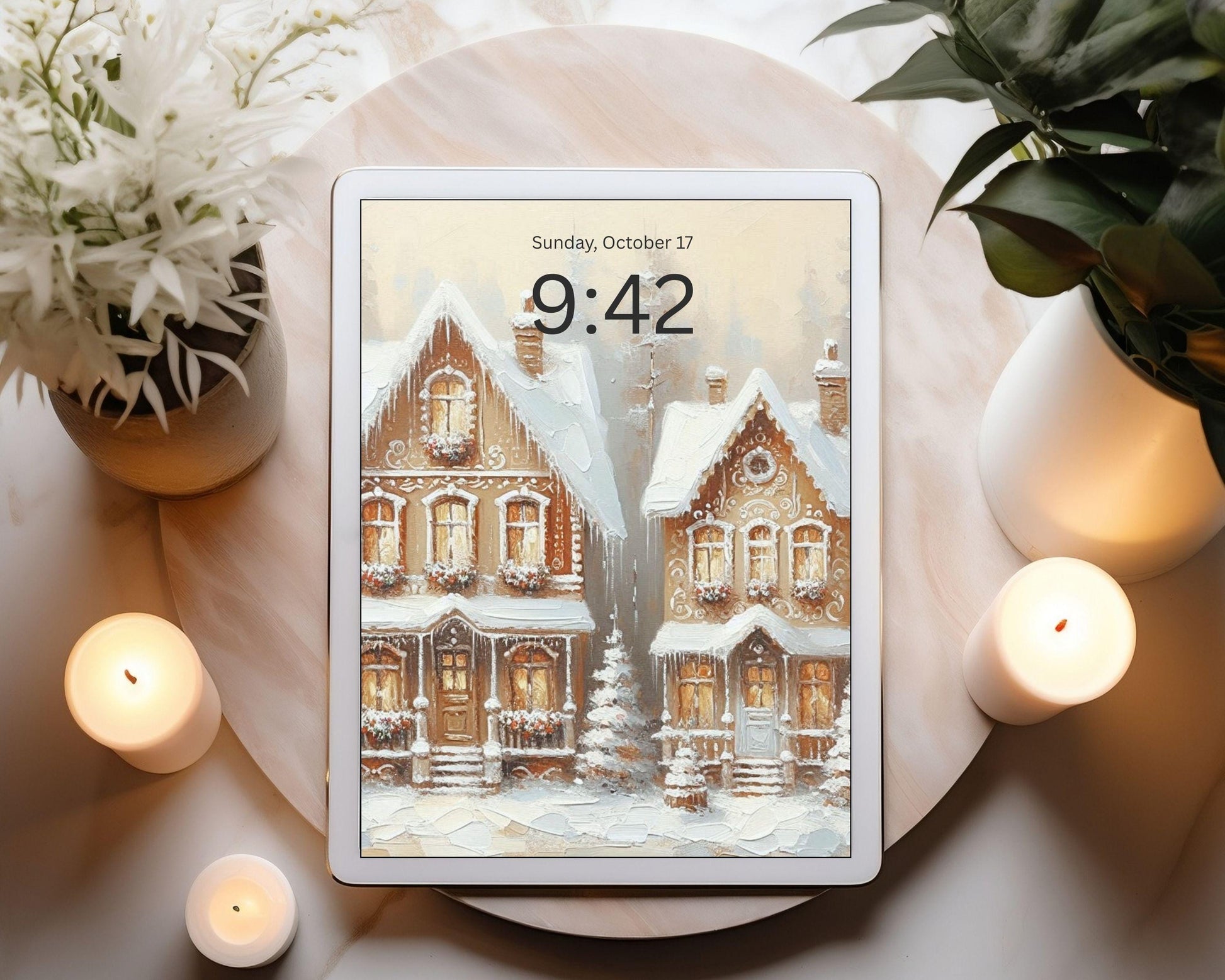 Gingerbread Houses Desktop Wallpaper Set