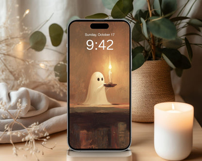 Cute Library Ghost Desktop Wallpaper Set