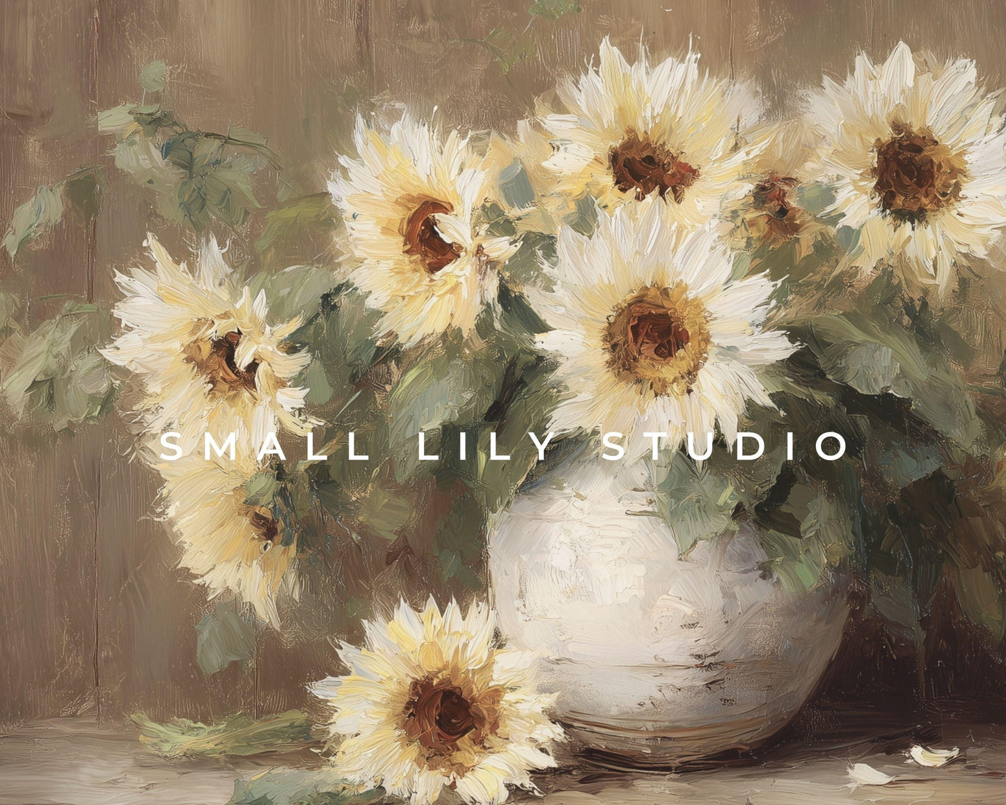 White Sunflowers Frame TV Art