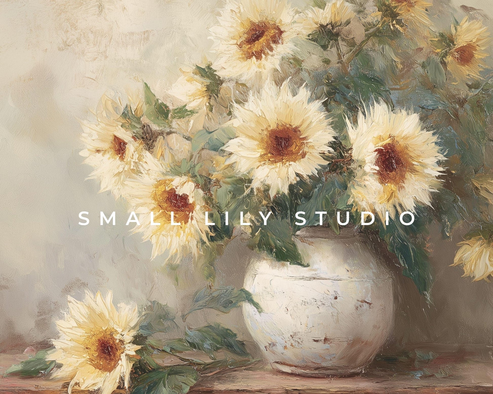 White Sunflowers Frame TV Art