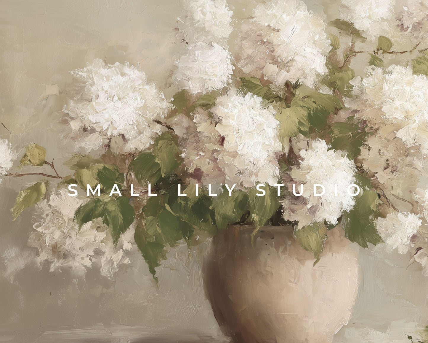 White Hydrangeas Frame TV Art