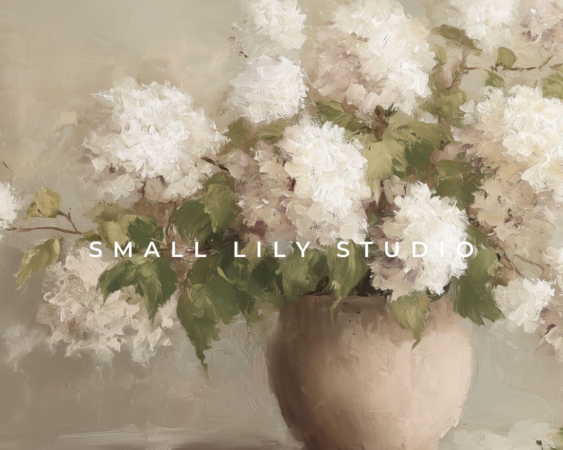 White Hydrangeas Frame TV Art