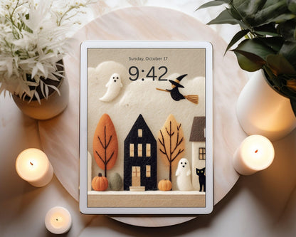 Halloween Village Desktop Wallpaper Set