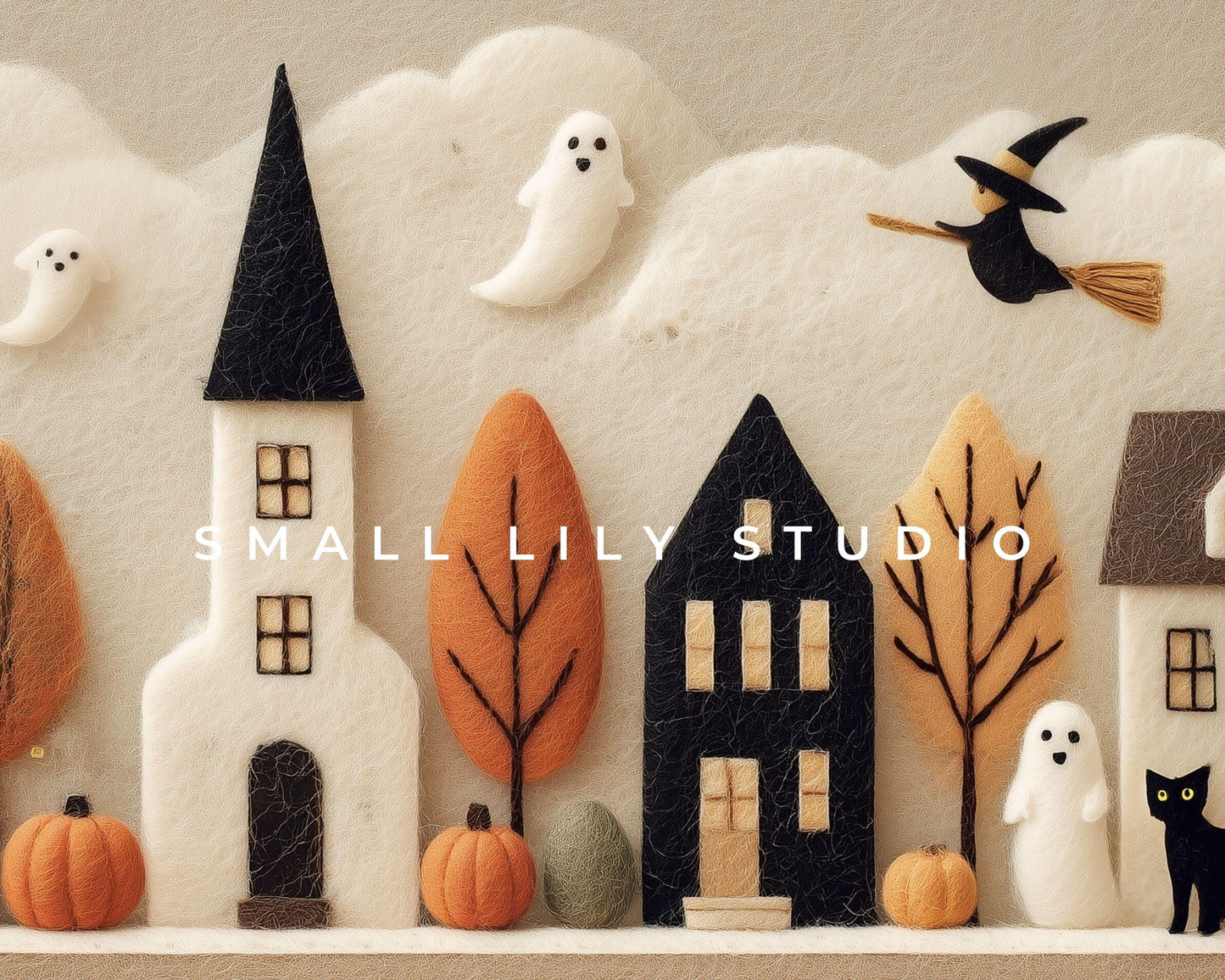 Halloween Village Desktop Wallpaper Set