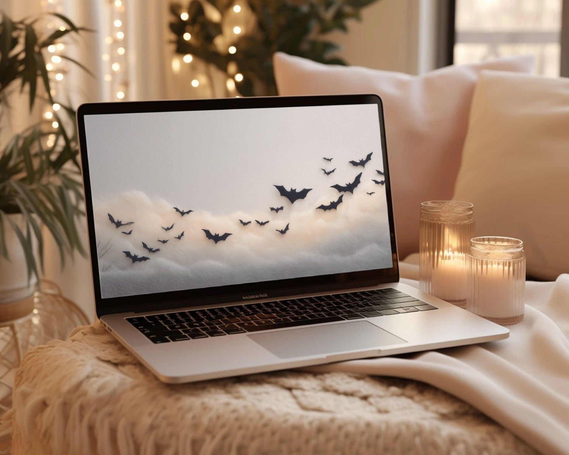 Halloween Bats Desktop Wallpaper Set