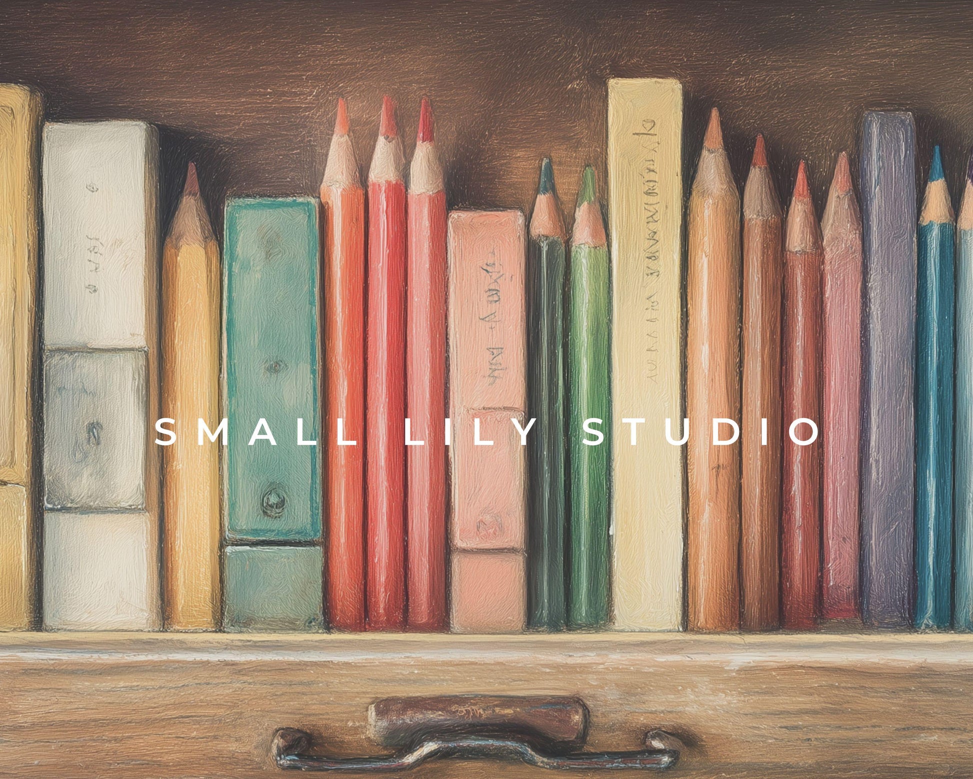 Pencils & Books Desktop Wallpaper Set