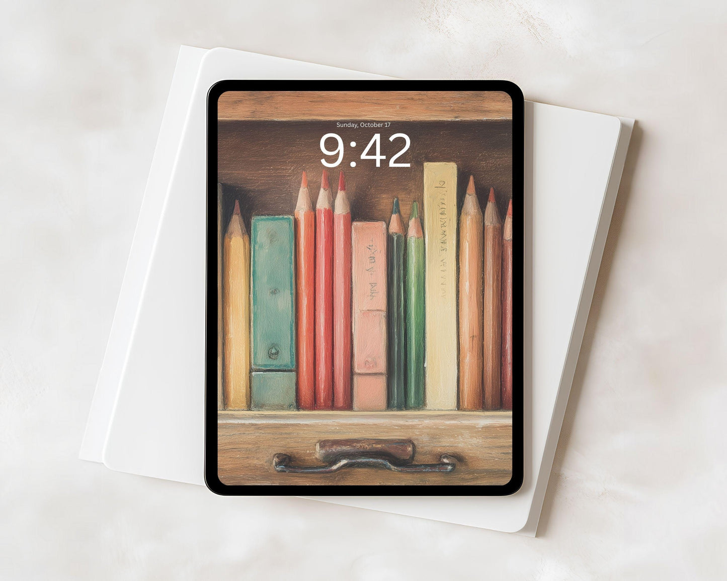 Pencils & Books iPad Wallpaper