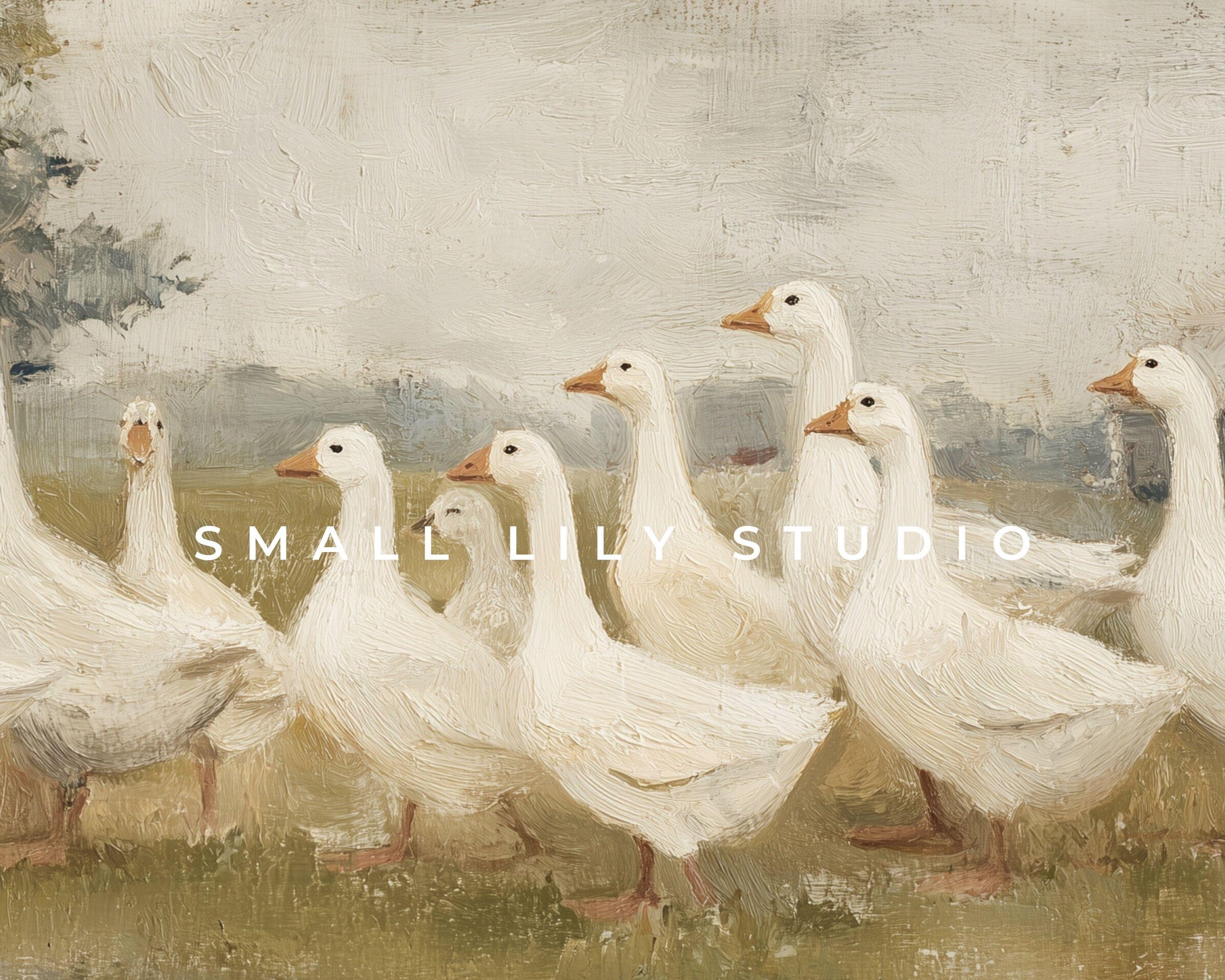 White Geese Desktop Wallpaper Set
