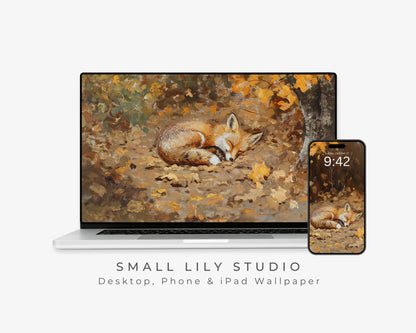 Sleeping Fox Desktop Wallpaper Set