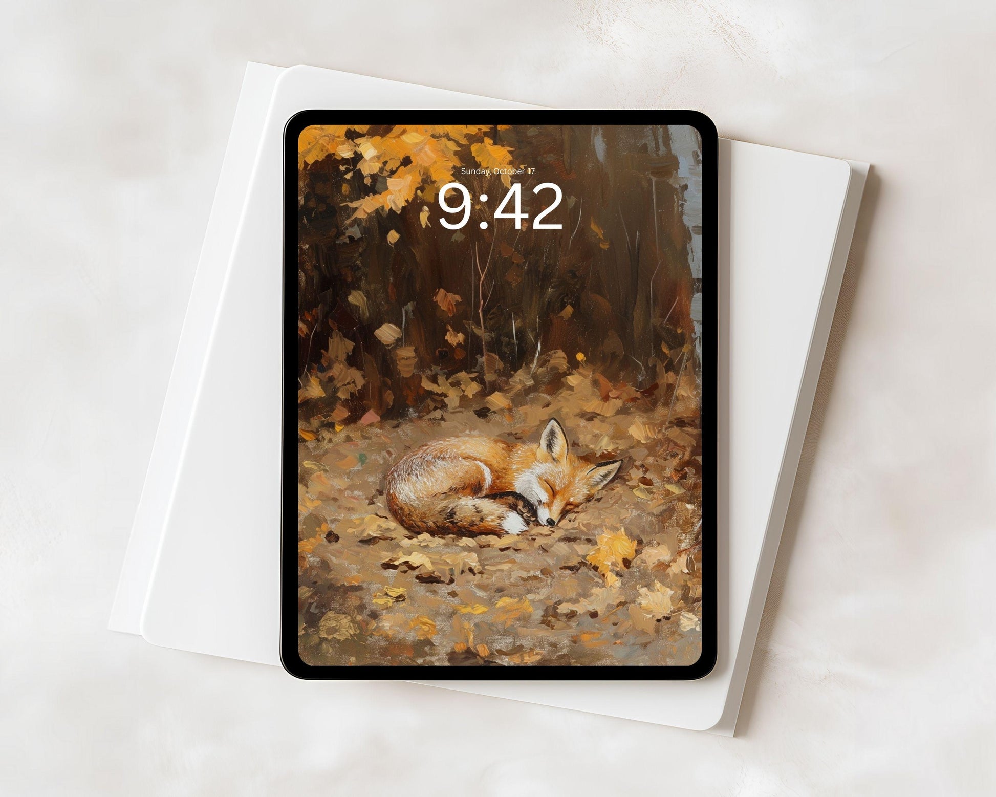 Sleeping Fox iPad Wallpaper