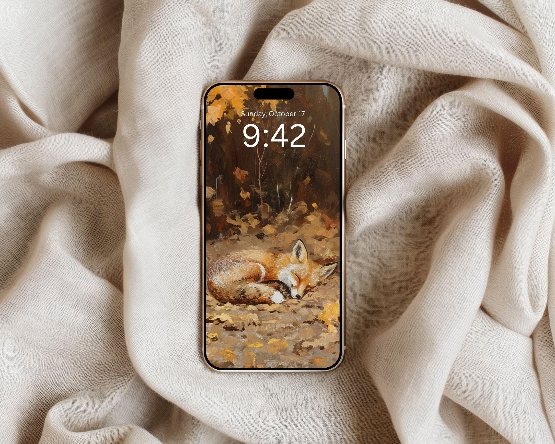 Sleeping Fox Phone Wallpaper