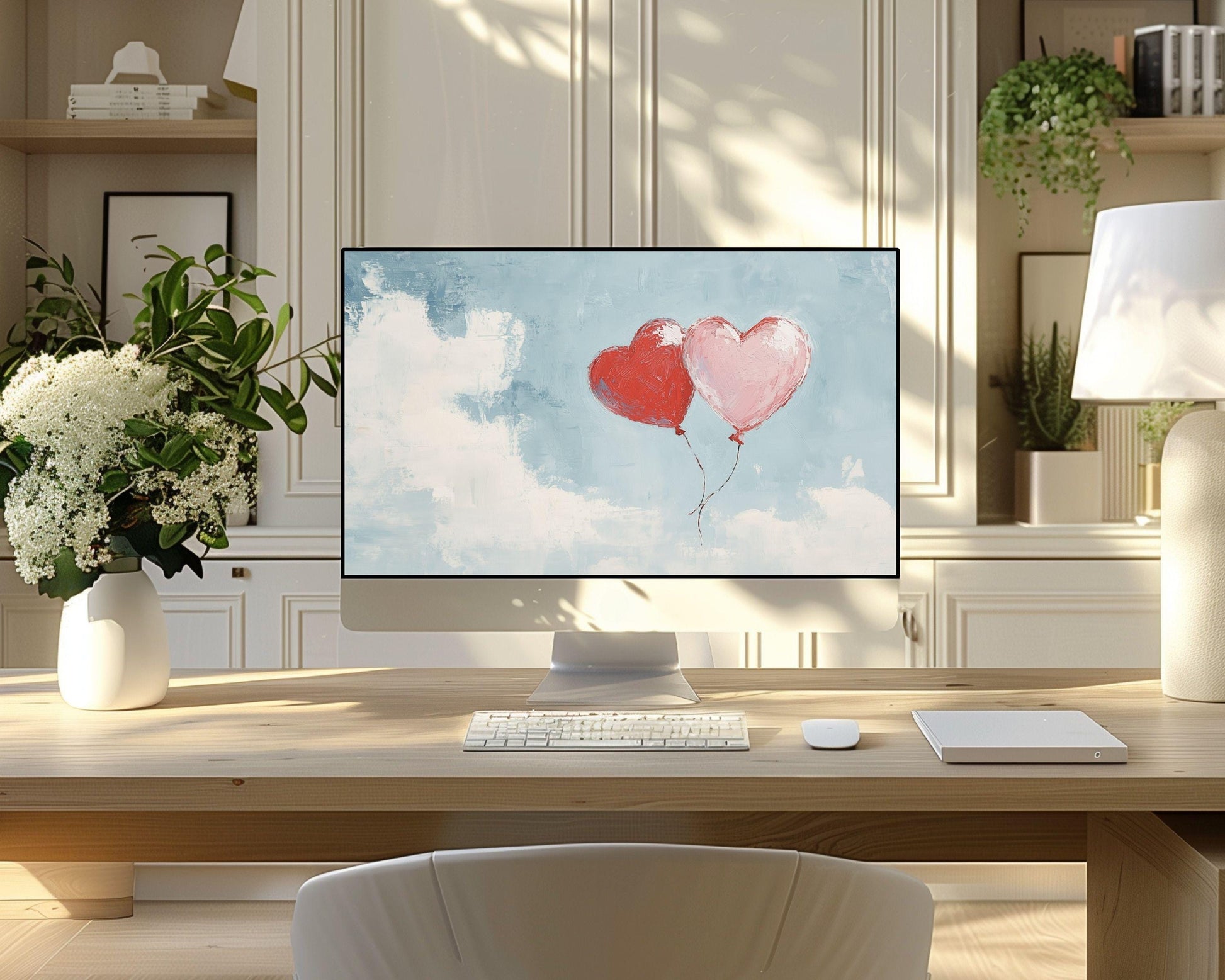 Heart Balloons Desktop Wallpaper Set