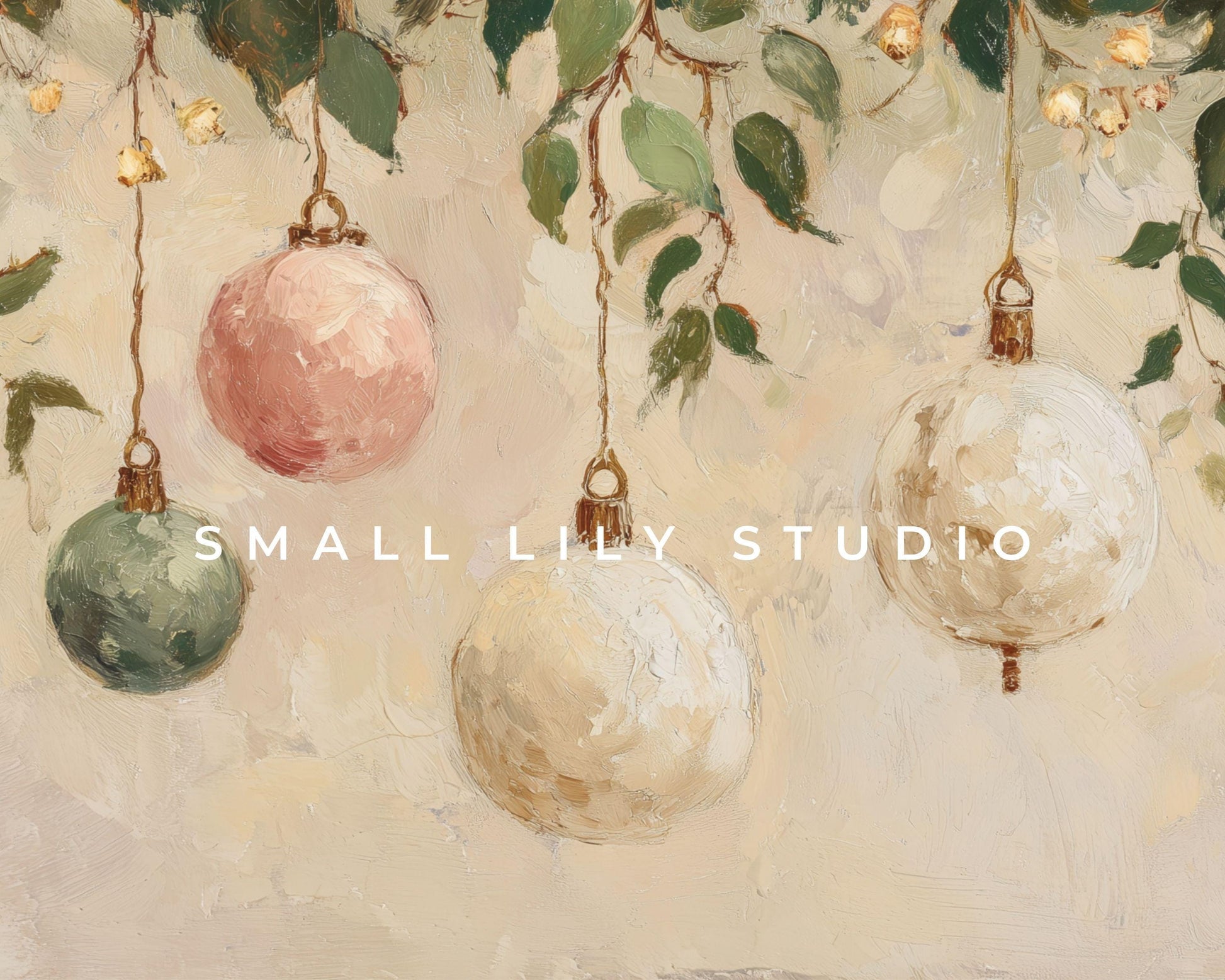 Christmas Garland Ornaments Frame TV Art