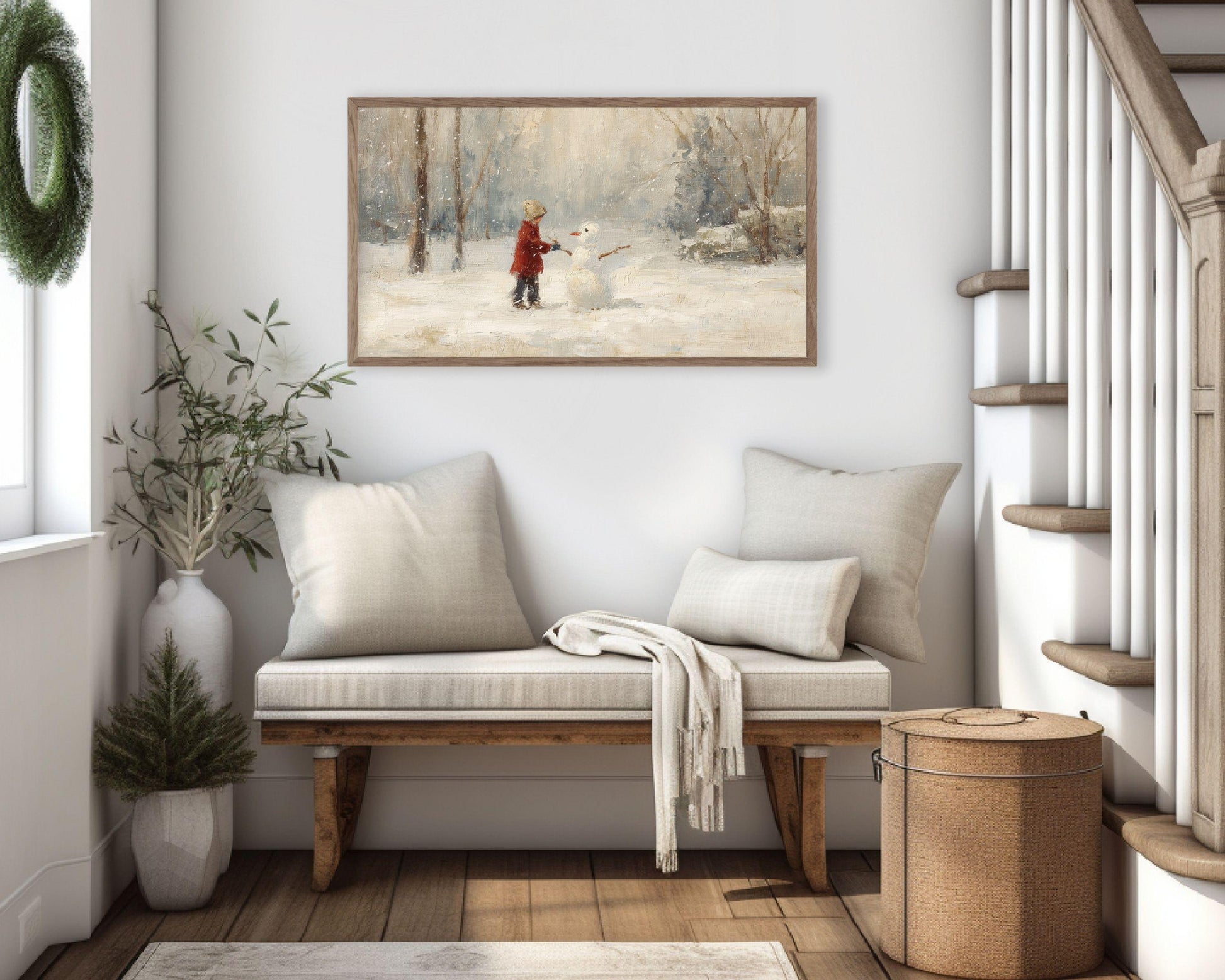 Building a Snowman Frame TV Art