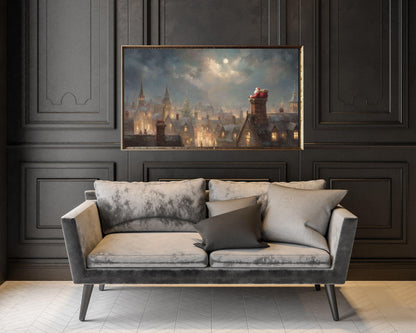 Santa in Chimney Frame TV Art