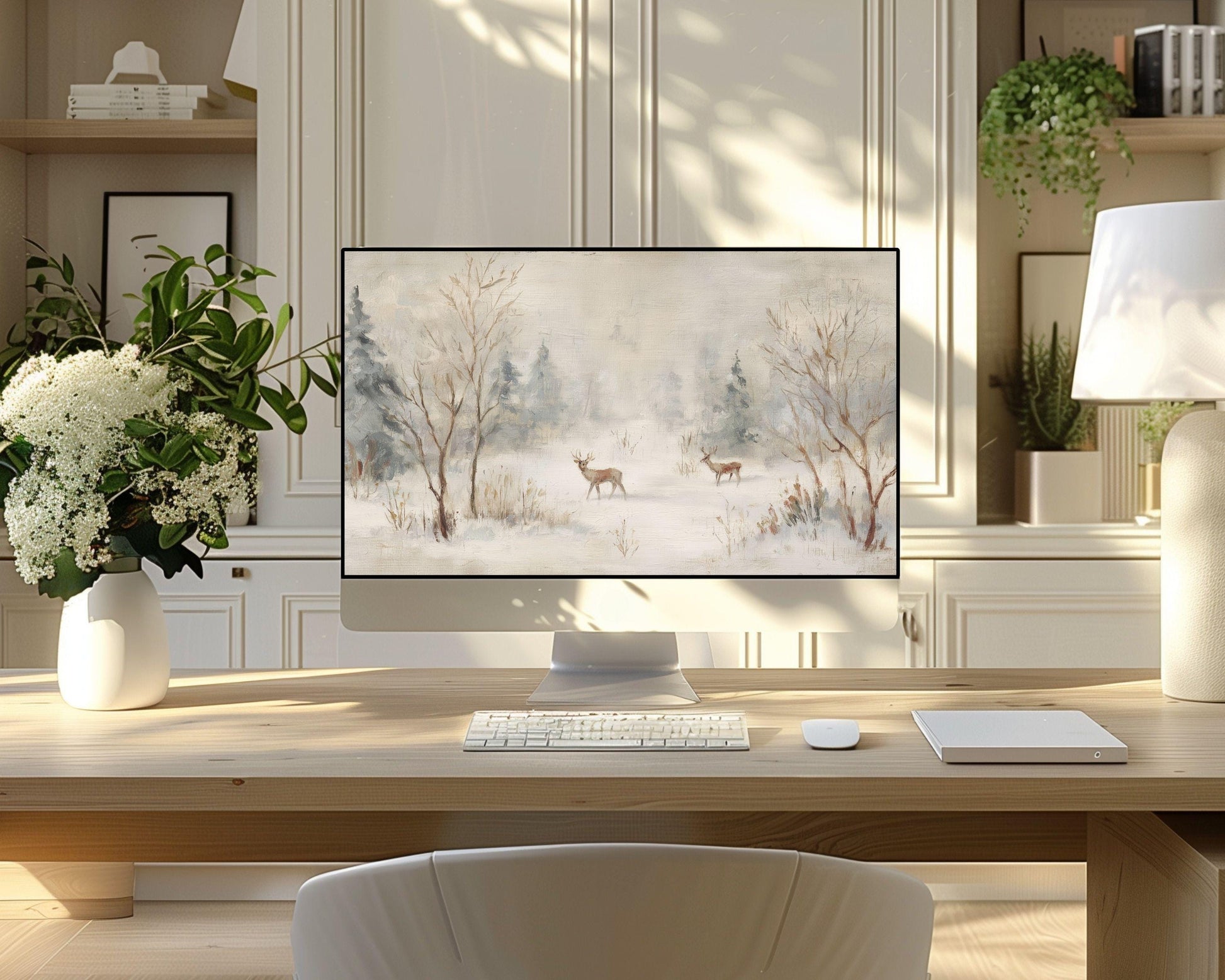 Minimalist Deer Desktop Wallpaper Set