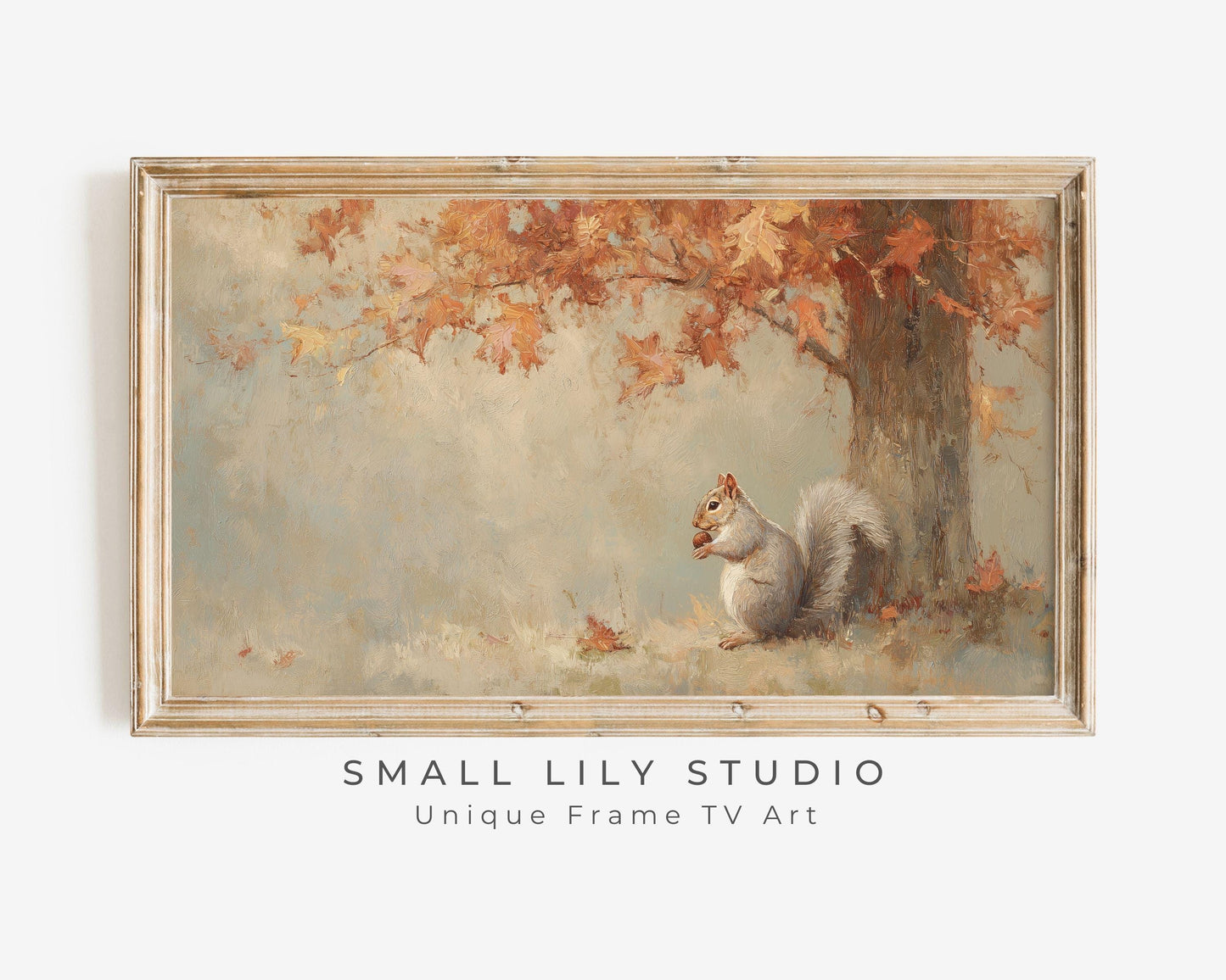 Squirrel with Acorn Frame TV Art
