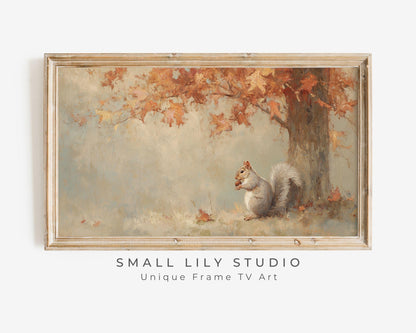 Squirrel with Acorn Frame TV Art