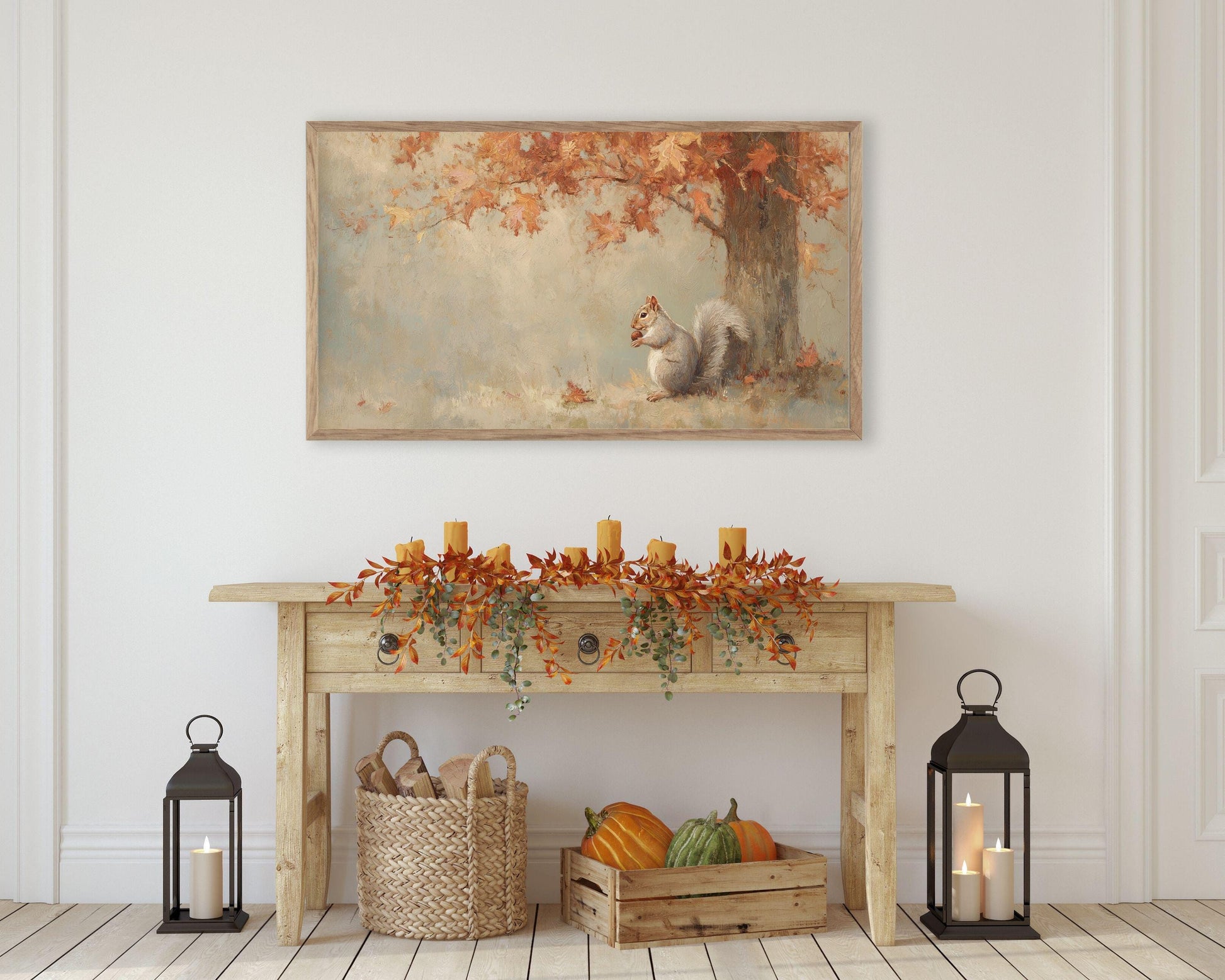 Squirrel with Acorn Frame TV Art