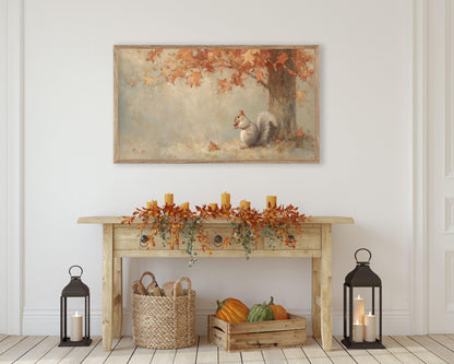 Squirrel with Acorn Frame TV Art