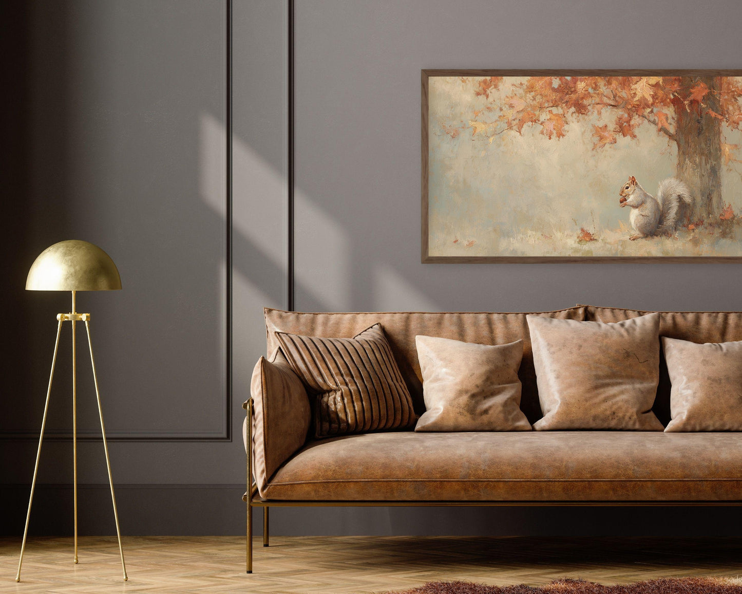 Squirrel with Acorn Frame TV Art