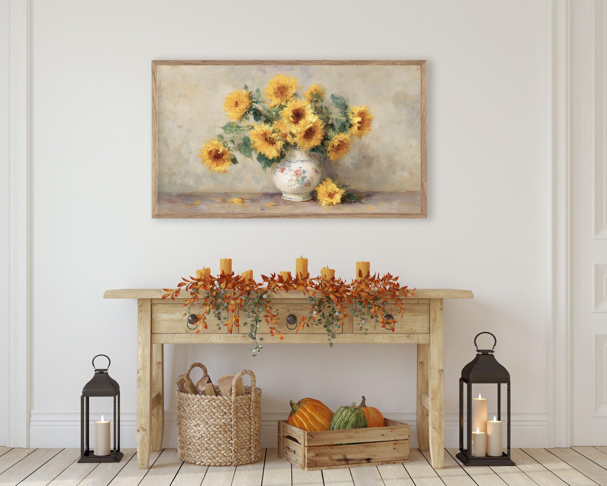 Sunflowers in Vase Frame TV Art