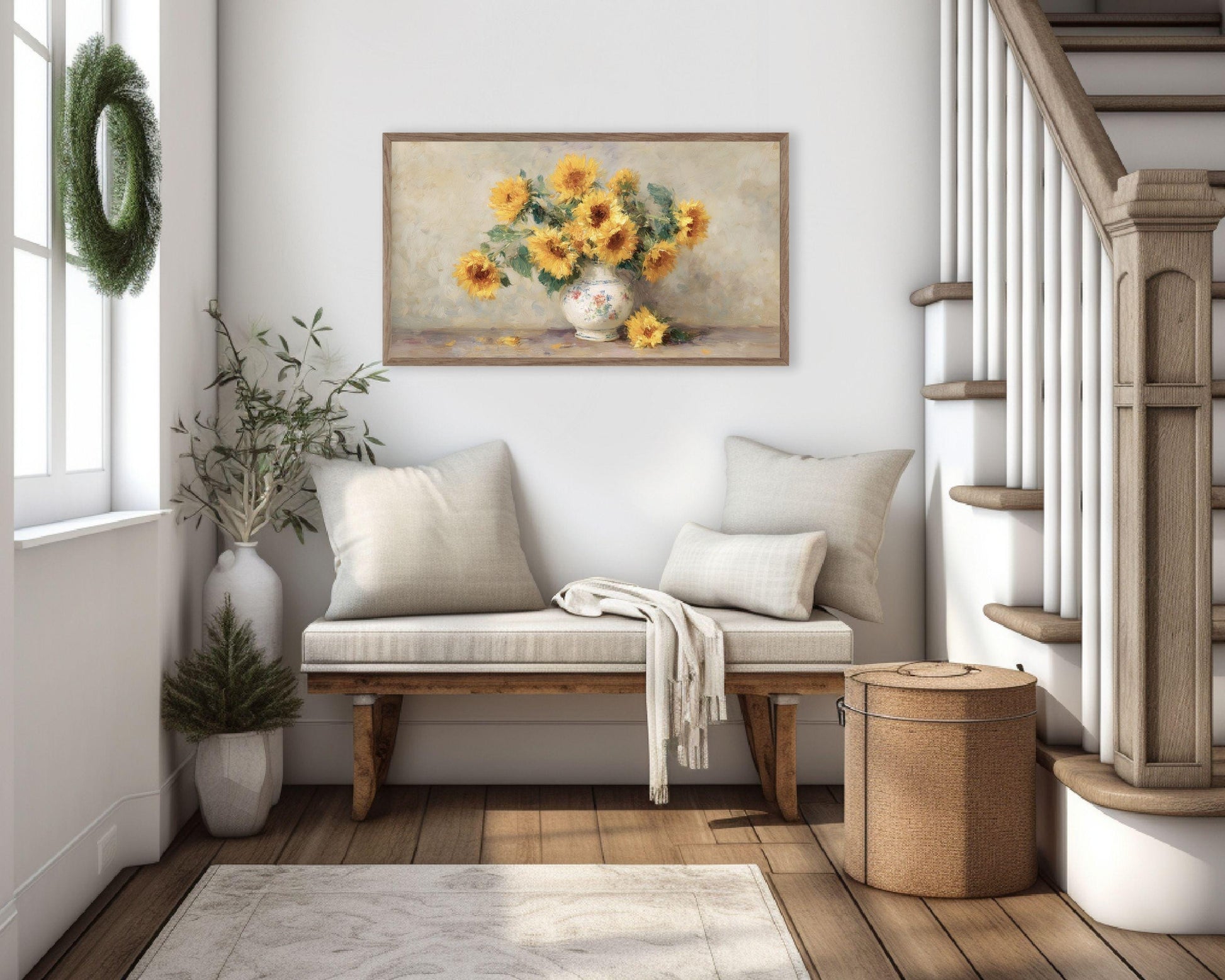 Sunflowers in Vase Frame TV Art
