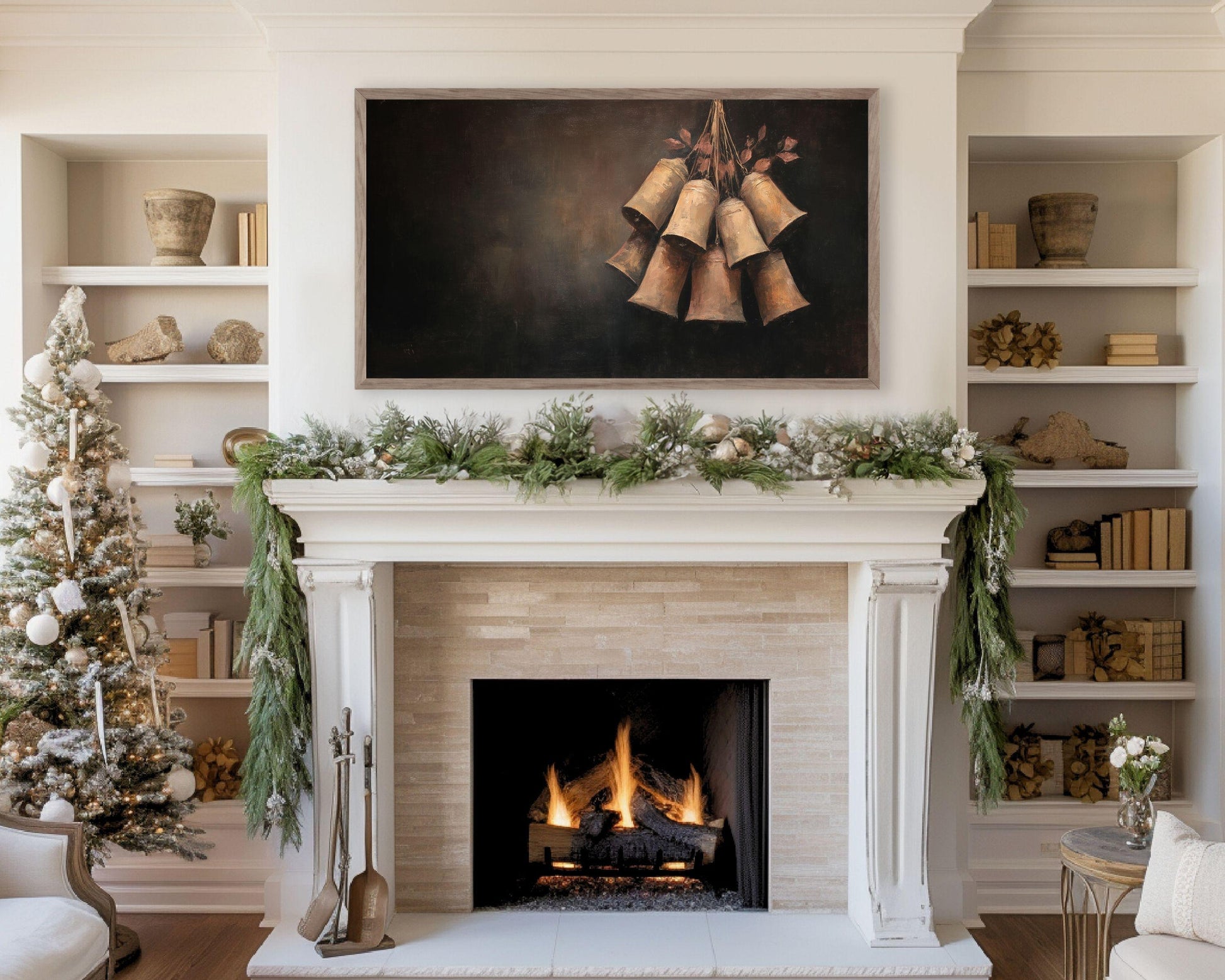 Moody Bronze Bells Frame TV Art