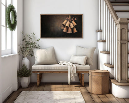 Moody Bronze Bells Frame TV Art