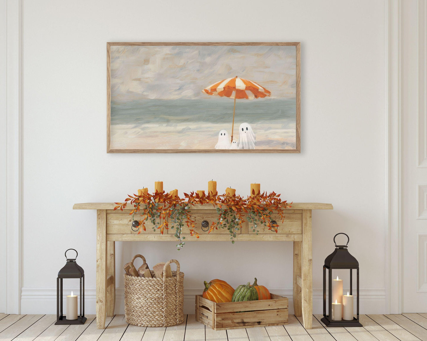 Ghost Family at the Beach Frame TV Art